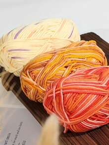 3pcs/Set Ombre Yarn Set, 5-Ply Soft & Fade-Resistant Yarn, Suitable For Crochet DIY Handicraft Projects Like Handmade Carpets, Clothing, Scarves, Ideal For Beginners - Variegated Wool Yarn - View 10