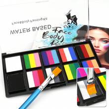 opeth 10-Compartment 26-Color Water-Soluble Body Paint Set, Includes 1 Brush. Quick-Drying, High Saturation, Easy To Clean With Water. Suitable For Festivals, Parties, Halloween And Other Makeup/Painting Events - Multicolor - View 5
