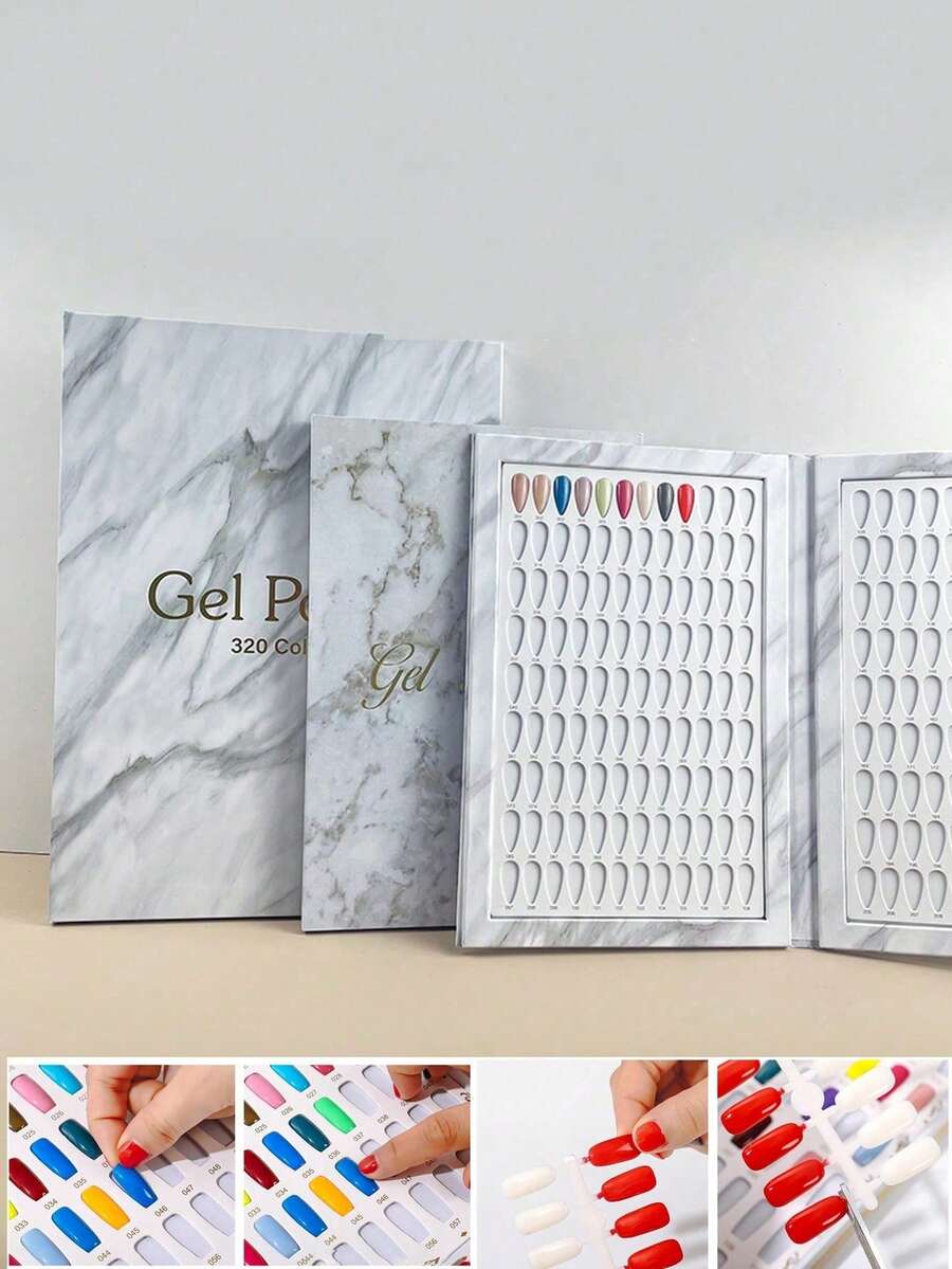 Sách trưng bày 160 màu sơn móng tay, sách mẫu nghệ thuật vẽ móng, bảng trưng bày sơn gel móng tay (không bao gồm móng giả)