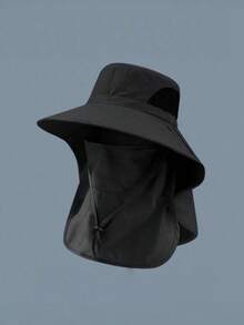 Outdoor UV Protection Wide Brim Sun Hat, Unisex Summer Fishing Cap, Hiking Cycling Cap With Neck Cover - A - View 1