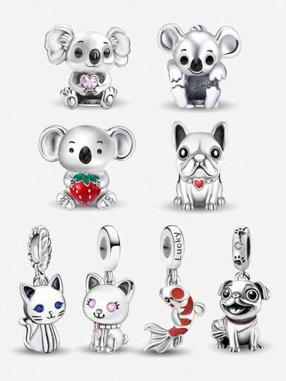 1pc Fashionable & Cute Koala Beaded Accessory, Suitable For Women Bracelet/Bangle DIY, Also Can Be Used As Daily Wear Decoration, Suitable For Girls