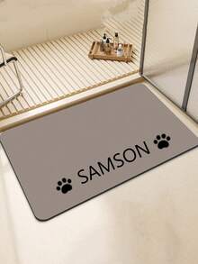 个性化吸水狗粮垫，狗狗喂食垫，可定制宠物名字的狗粮垫，个性化狗床垫，可根据您爱犬的名字定制，是保护地板和保持喂食区清洁的理想之选，营造度假氛围，秋季装饰 - 彩色 - 查看 15