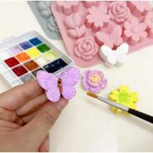 1pc Silicone Rose & Tulip Flower Chocolate Mold, Bowknot Jelly Ice Cream Pudding Soap Mold, Suitable For Making Desserts - Multicolor - View 6