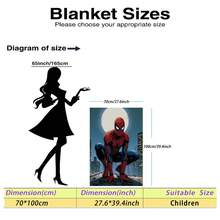 Chăn nỉ chủ đề Người Nhện của Marvel, với hình ảnh bộ trang phục siêu anh hùng màu đỏ và xanh kinh điển, ấm áp và mềm mại, thích hợp cho ghế sofa, giấc ngủ trưa, trang trí giường và nhiều hơn nữa. - Màu xanh hải quân - Xem 16