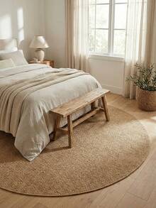1pc, Machine Washable Premium Faux Sisal Round Decorative Rug, Faux Cat Paw Design, TPR Non-Slip Bottom, Anti-Slip, Wear-Resistant, Foldable And Easy To Store, Living Room Rug, Coaster, Available In Various Sizes, Bedroom Rug, Bedside Rug, Bathroom Rug, Simple Stylish And Elegant, Suitable For Various Scenes And Daily Use, Theme Party, Suitable For Kitchen, Bathroom, Living Room, Dining Room, Study, Bedroom And Other Entryway Decor - Camel - View 4