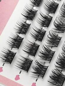 144片D型卷翘浓密睫毛嫁接片，12盒，8-16毫米混合长度，卷翘浓密，适合日常妆容或特殊场合佩戴。睫毛簇、睫毛片、单根睫毛、假睫毛、假睫毛 - D - 查看 4