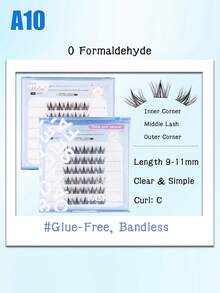 36/60/48/30/72pcs Self-Adhesive False Eyelash Clusters, Mixed Fluffiness And Length Set, No Glue Needed, Fluffy Individual False Eyelashes, Self-Adhesive DIY Eyelash Extension, Pre-Glued Lash Clusters, Natural Lengthening C-Curl Lash Clusters, No Glue Or Makeup Remover Needed, False Eyelashes, Lash Clusters, Individual False Lashes, Eyelashes, False Eyelashes - C - View 9