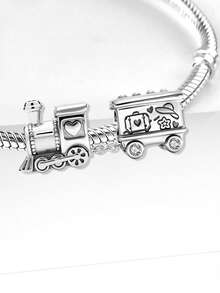 1 hạt hình tàu hỏa bằng bạc Sterling 925, thích hợp làm vòng tay nữ, vòng đeo tay tự làm trang sức, trang trí hàng ngày, phụ kiện cho bé gái. - Đi tàu hỏa - Xem 5