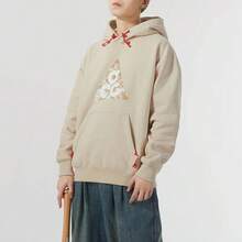 Nike Logo Print Fleece-Lined Pullover Hoodie, Men's, Sandy White. - White Sand Dunes - View 5