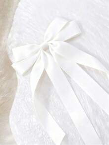 1pc Women's Hair Clip, White Bow Cute Hair Clip, Women's Ribbon Bow Hair Clip, Satin Hair Clip, Long Tail Bow Hair Clip, Party Hair Accessory, Hair Clip, Hair Clip, Headpiece - Multicolor - View 2