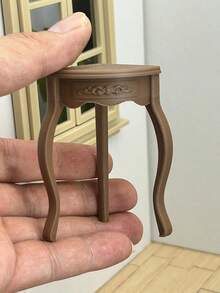 Miniature Corner Table, Miniature Diorama Furniture Model, Triangular Simulated Side Cabinet, Non-Wooden, Plastic Model House Decor, Suitable For 1:12 And 1:6 Mini House Decoration, Micro Scene Photography Prop, Room Decor - 3. Side Table - View 8