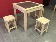 HELLO SUMMER-Taburete Cuadrado Alto de Madera con Reposapies, Diseño Clásico,Ideal para Cocina o Bar,Variedad de medidas - Champán - Ver 6