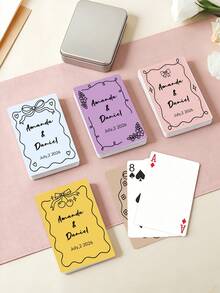 Personalized Wedding Guest Book Alternative , Customize Text,Custom Wedding Playing Cards , Personalized Wedding Deck , Custom Printed Keepsake , Bridal Shower Favor - Multicolor - View 5