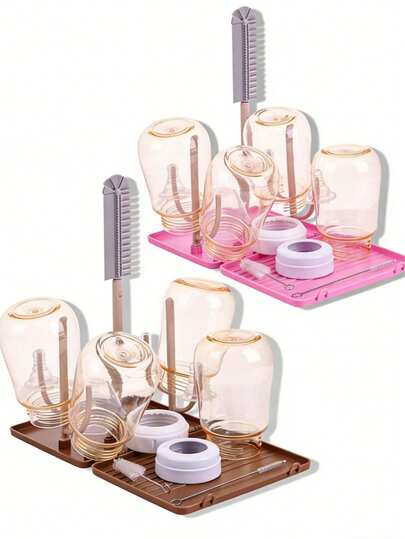 1pc Detachable Multi-Functional Portable Draining Rack. Small Size/Material: Polypropylene. Lightweight And Easy To Carry, Can Be Used To Drain Bottles, Cups, Plates, Bowls, Chopsticks, Etc. Suitable For Home, Kitchen, Bathroom, Nursery And Office. Adopts Modern Minimalist Style With Detachable Base Design.