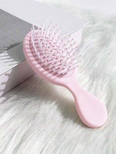 1pc Colorful Mini Soft Nylon Bristle Makeup Brush, Suitable For Women, Fluffy Anti-Static Small Makeup Brush, Convenient For Hairstyling And Makeup, Back To School Essential, Portable, Dual-Use Wet & Dry, Travel Essential, Hair Care Products And Accessories, Beauty Travel Must-Have, Back To School, Travel And Vacation Essential, Women Hair Accessories