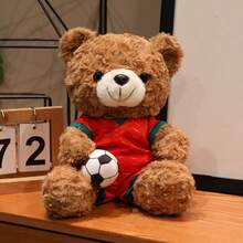 可爱有趣的新泽西泰迪熊,柔软的橄榄球泰迪熊毛绒玩具,非常适合儿童节日,纪念泰迪熊,可拆卸球衣泰迪熊玩偶,送给男朋友的完美礼物,毛绒玩偶,收藏品。 - 彩色 - 查看 30