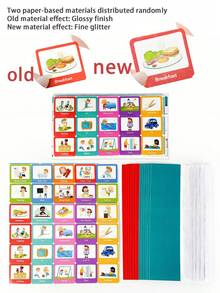 Calendario visual para niños, tarjetas de rutina diaria, tarjetas de horario visual, símbolos de rutina diaria y tareas domésticas para niños, adecuado para la pared, el aula y el hogar, planificador semanal, mejora la comunicación no verbal del tiempo de los niños, herramienta TDAH, juguetes educativos, útiles escolares, papelería para estudiantes, suministros de aprendizaje, regalo de regreso a la escuela para estudiantes, estudiantes, aula, TDAH, juguetes para niños (material actualizado, se envían aleatoriamente materiales nuevos y antiguos, productos de papel) - Multicolor - Ver 6