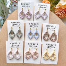 Woven Line Series Soft Clay Jewelry Mold, Bohemian Style Earring Mold, Valentine's Day Spring Polymer Clay Knife, Creative Valentine's Day Jewelry DIY Handmade Earrings 3D Embossing Cutting Tool - Apricot - View 2