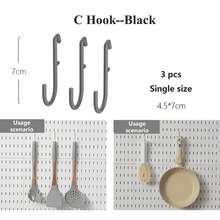畅销家居必备品，不适用于洞洞板。基础生活单件装壁挂式塑料洞洞板，多功能组合配件套装，多功能收纳洞洞板，配有各种收纳盒和金属挂钩，适用于车库工作台/家庭厨房收纳/办公室/手工室/浴室（28*28厘米）。本产品包含专用洞洞板。 - 白色 - 查看 45