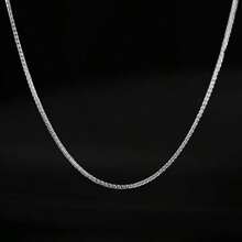 1 Chiếc dây chuyền bạc S925 dành cho nữ, dây mảnh, không gây dị ứng, thanh lịch và thời trang, dây chuyền đeo xương quai xanh, dài 40/45/50/55/60cm, dây chuyền bạc thời trang, món quà hoàn hảo cho Ngày Valentine, kỷ niệm, sinh nhật và Lễ Tạ ơn. - Bạc - Xem 28