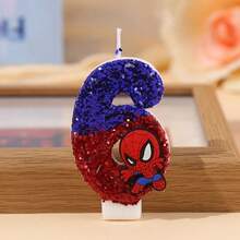 Marvel Nến hoạt hình 8,5cm, số từ 0-8, quà tặng sáng tạo cho tiệc sinh nhật, kỷ niệm, đồ chơi. - 1 YEAR - Xem 14