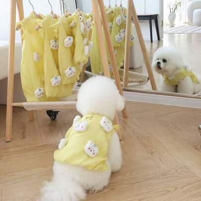 1pc Dog Leash Harness, Lightweight 3D Bear Design, Suitable For Small/Medium Breeds Like Teddy, Poodle In Summer