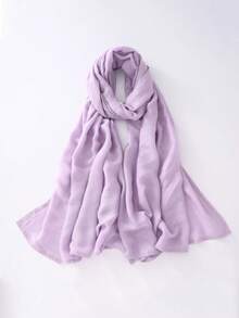 1pc Cotton Solid Color Scarf Shawl, Versatile Women's Beach Cover-Up, Lightweight & Soft, Classic Scarf/Shawl/Blanket, Large Size Suitable For Evening Dress Party, Travel, Office, Wedding - Multicolor - View 13