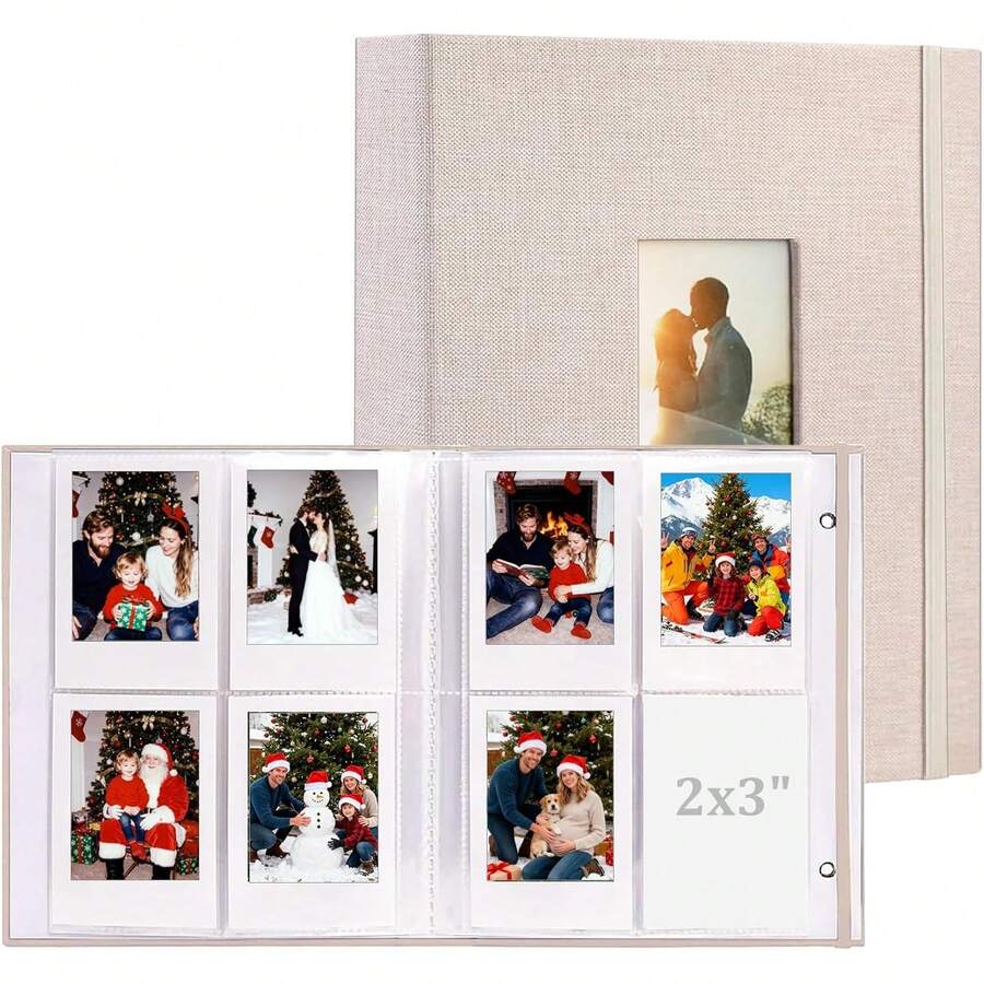 2 Pack 2x3 Inch Photo Album, 208 Photos Photo Album, Linen Hardcover Book 11 9 8 7s 25 26 40 50s 90 Z2300 Camera - Be - Xem 1