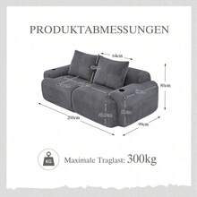Sofas & Couches - Dark Gray + Corduroy + Foam + 2 Seat-2 - View 4