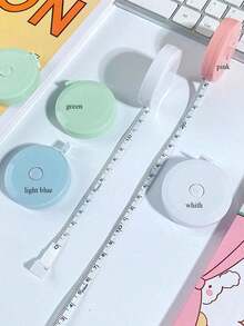 1pc Soft Retractable Tape Measure, Suitable For Sewing, Knitting, Crafting, Weight Loss, Black Double-Sided Soft Ruler - One Size - View 6