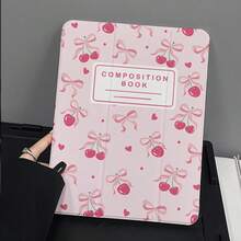 粉色樱桃蝴蝶结笔记本保护套，自动唤醒/睡眠三折支架，防震，带笔插，适用于 10/Air 5/11 M3/Pro 11 - 粉色 - 查看 1