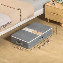1pc Flat Drawer-Style Under Bed Storage Bag, Large Capacity, Moisture-Proof Storage Box For Clothes And Pants, Foldable Design To Save Space, Transparent Window, Quality Fabric, Reinforced Handle, Double-Sided Zipper, Gray Color, Suitable For Holiday And Room Decor - L - View 3