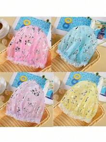 Baby & Småbarn Sött Spetstryck Tjock Vattentät Anti-Olje Dubbelskiktad Mesh Duschmössa, Badmössa för Spädbarn, Essential för Nyfödda - Olika färger - Visa 4