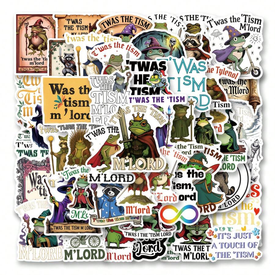 50pcs Cartoon "Christmas Time Master" Stickers, Suitable For Laptop, Phone, Car, Skateboard, Water Bottle, Scrapbook, Computer Diary Etc, Waterproof And Durable - A - View 1