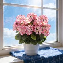 2 Stück künstliche rosa Begonienblumen, geeignet für Zuhause, Hochzeit und Tischdekoration, ideal für Feierlichkeiten und DIY Blumenarrangements, lebensecht und natürlich - Pink - Übersicht 3