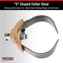 RIDGID 52822 Modelo T-232 H-D 3" "C" Herramienta de limpieza de drenaje de acoplamiento de cable de corte - Blanco - Ver 6