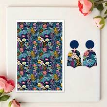 Floral Pattern Clay Transfer Paper For Polymer Bohemian Leaves Clay Transfer Retro Water Transfer Sheets Jewelry Making Earrings DIY Polymer Enamel Pottery Enamel Tools Art - 1Pc - View 26