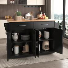 Mobile Storage Islands - Black+Natural - View 4