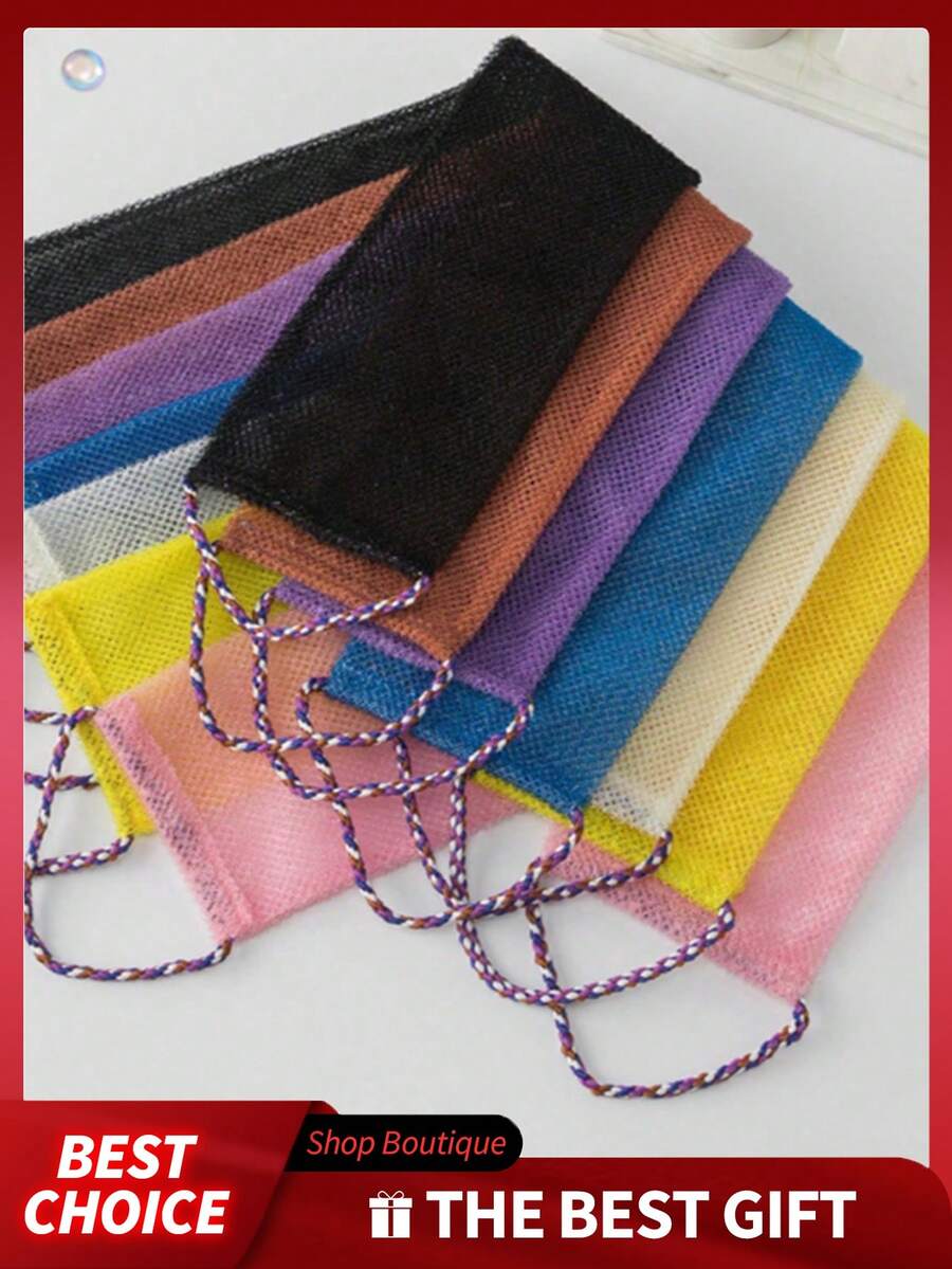 1pc African Mesh Exfoliating Bath Towel Set, Double-Sided Design Allows Gentle Or Coarse Exfoliation, Effectively Removes Dead Skin, Quality Mesh Material, Convenient Tie Design, Exfoliating Towel & Bath Sponge, Leaves Skin Smooth, Suitable For Daily Use