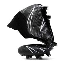Nuevos tacos de fútbol para hombres, material mixto transpirable, zapatos de fútbol de caña alta con tacos largos AG - Negro - Ver 11