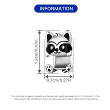 CYMYSS 1件简约可爱镀925银浣熊吊坠，女士珠宝礼物，情人节/生日礼物 - 彩色 - 查看 4