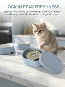 3oz Cat Food Storage Container, Made Of Silicone Material With Airtight Lid, Reusable, 200ml/7oz Capacity, Keeps Food Fresh - Multicolor - View 1