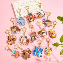 pocket monsters 随机10个宝可梦亚克力钥匙扣，动漫卡通钥匙扣，背包配件 - 彩色 - 查看 6