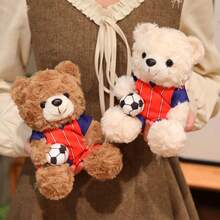 可爱有趣的新泽西泰迪熊,柔软的橄榄球泰迪熊毛绒玩具,非常适合儿童节日,纪念泰迪熊,可拆卸球衣泰迪熊玩偶,送给男朋友的完美礼物,毛绒玩偶,收藏品。 - 彩色 - 查看 9