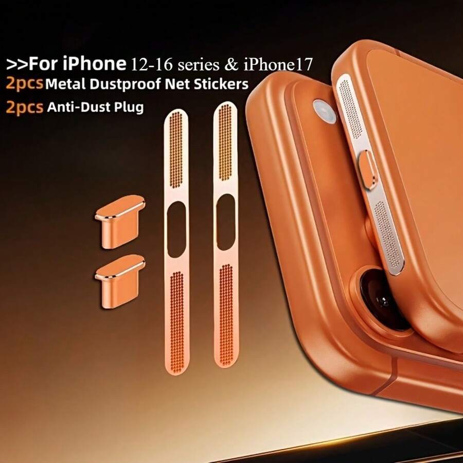 4pcs/Set Phone Dust Plug Set With USB-C Dust Plug, Suitable Compatible With Iphone, Type-C Phones, 15-17 Series - Multicolor - View 1