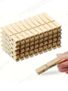 40pcs Wooden Clothespins, Approx. 7.2cm/2.8 Inches Long - Multicolor - View 1