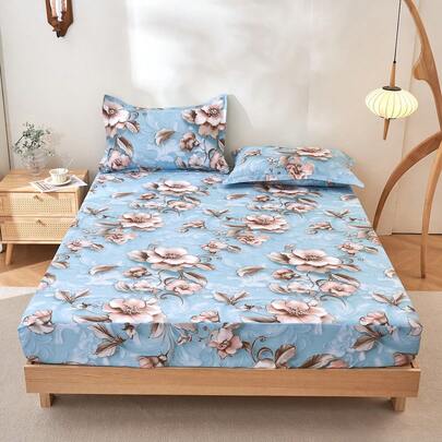 3pcs 3D Active Print Bedroom Bedsheet Set (1 Bedsheet + 2 Pillowcases), Skin-Friendly Fabric Bedsheet Set Includes Pillowcases, Without Filler, Home Bedding Set, Machine Washable