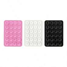 3 Peças Suporte de Telefone de Ventosa de Silicone Portátil e Móvel, Ventosas Quadradas Universais de Silicone com Pegada Antiderrapante Super Forte para Selfie, Vídeo e Acessórios de Telefone Multifuncionais Adequados para Todos os Modelos, Presente de Primavera - Multicolorido - Visão 1