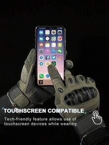 Full Finger Tactical Gloves With Touchscreen Fingertips, Hard Knuckle Protection Outdoor Tactical Gloves For Men, Suitable For Camping, Hunting, Airsoft, Outdoor Work, Cycling, Motorcycle Accessories - Multicolor - View 5