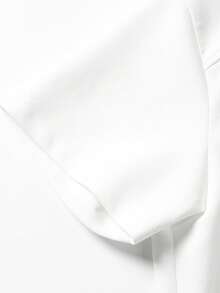 1pc Men's White Short Sleeve Crew Neck T-Shirt, Contrast Stitching Deconstruction Patchwork, Heavy-Weight Knit Fabric, Machine Washable, Minimalist Retro Fashion Style, Suitable For Casual Daily Wear - White - View 11